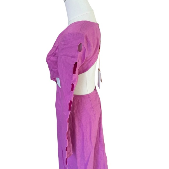 The Wolf Gang - NWT La Joya Cut-Out Linen Maxi Dress Sz XS - Picture 6 of 14